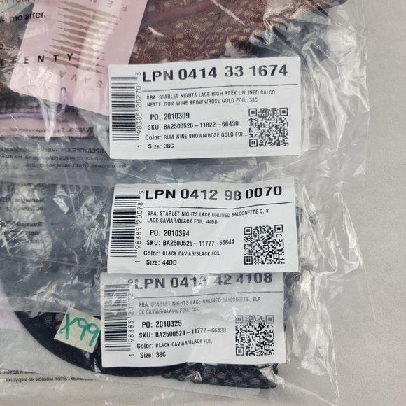 NWT Savage X Fenty Starlet Nights Unlined Lace Balconette Bra brown & black - Picture 8 of 8